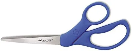 Westcott 43218 Preferred Line Stainless Steel Scissors, 8-Inch Bent, Blue