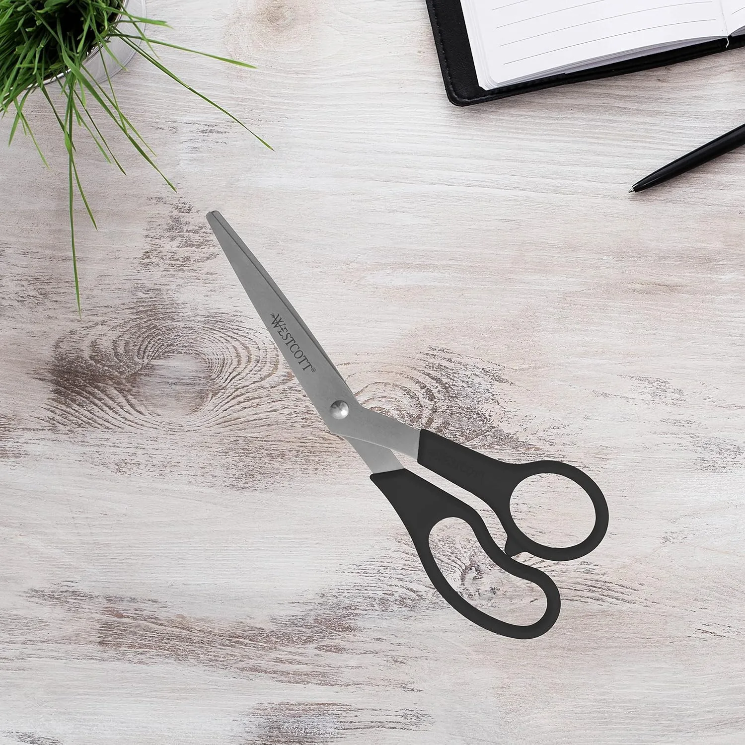 Westcott All-Purpose Value Scissors, 8in Bent, Pack of 3, Black