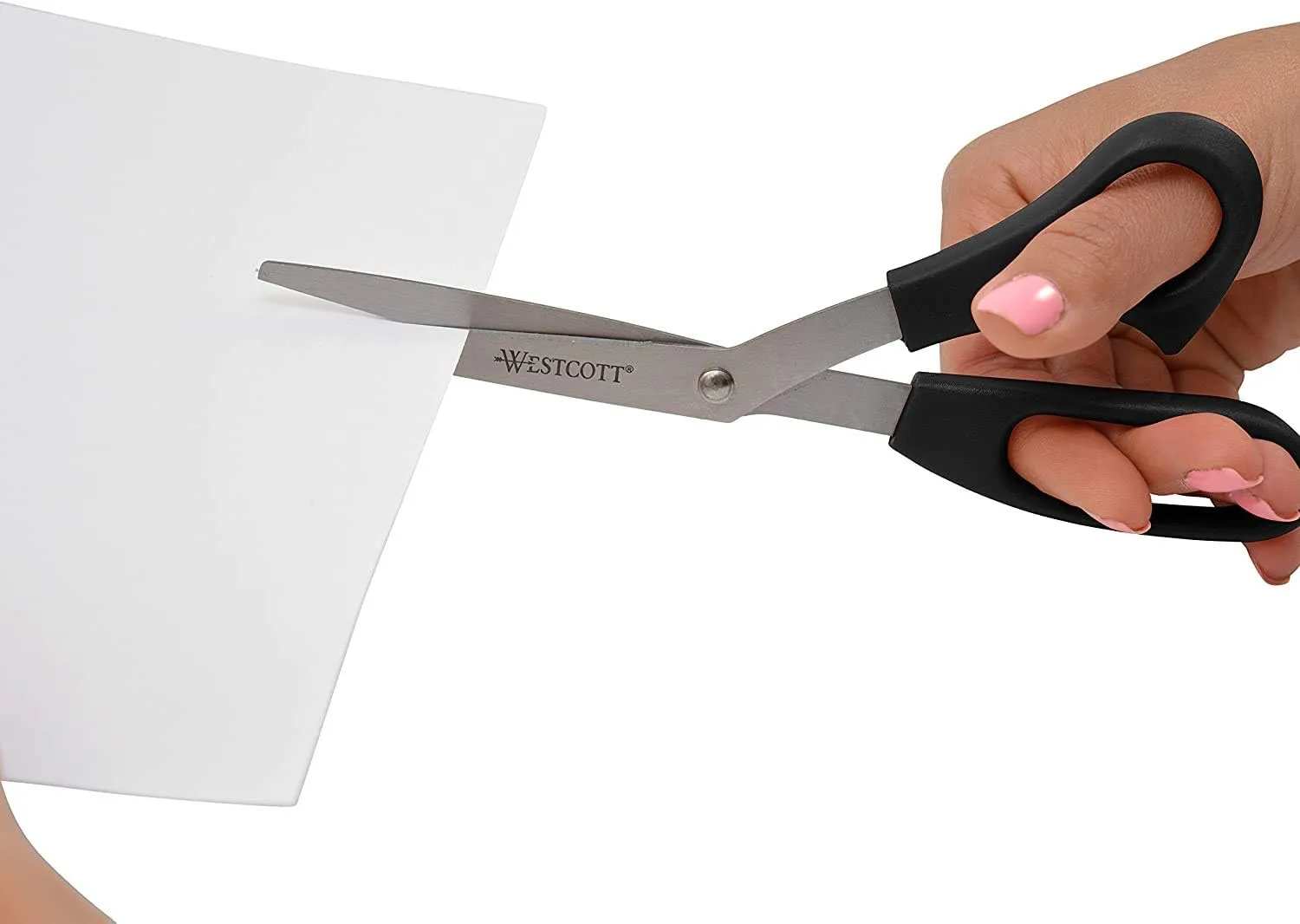 Westcott All-Purpose Value Scissors, 8in Bent, Pack of 3, Black
