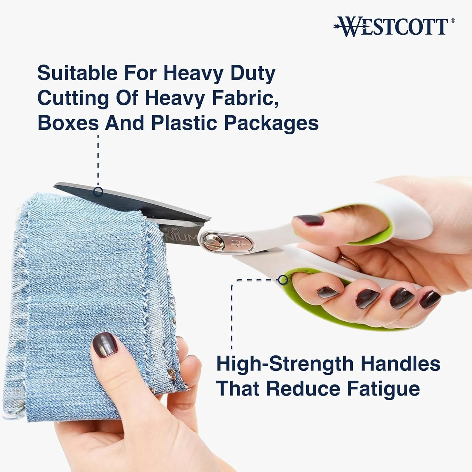 Westcott CarboTitanium 8-Inch Straight Scissors, Heavy-Duty Fabric & Craft Scissors