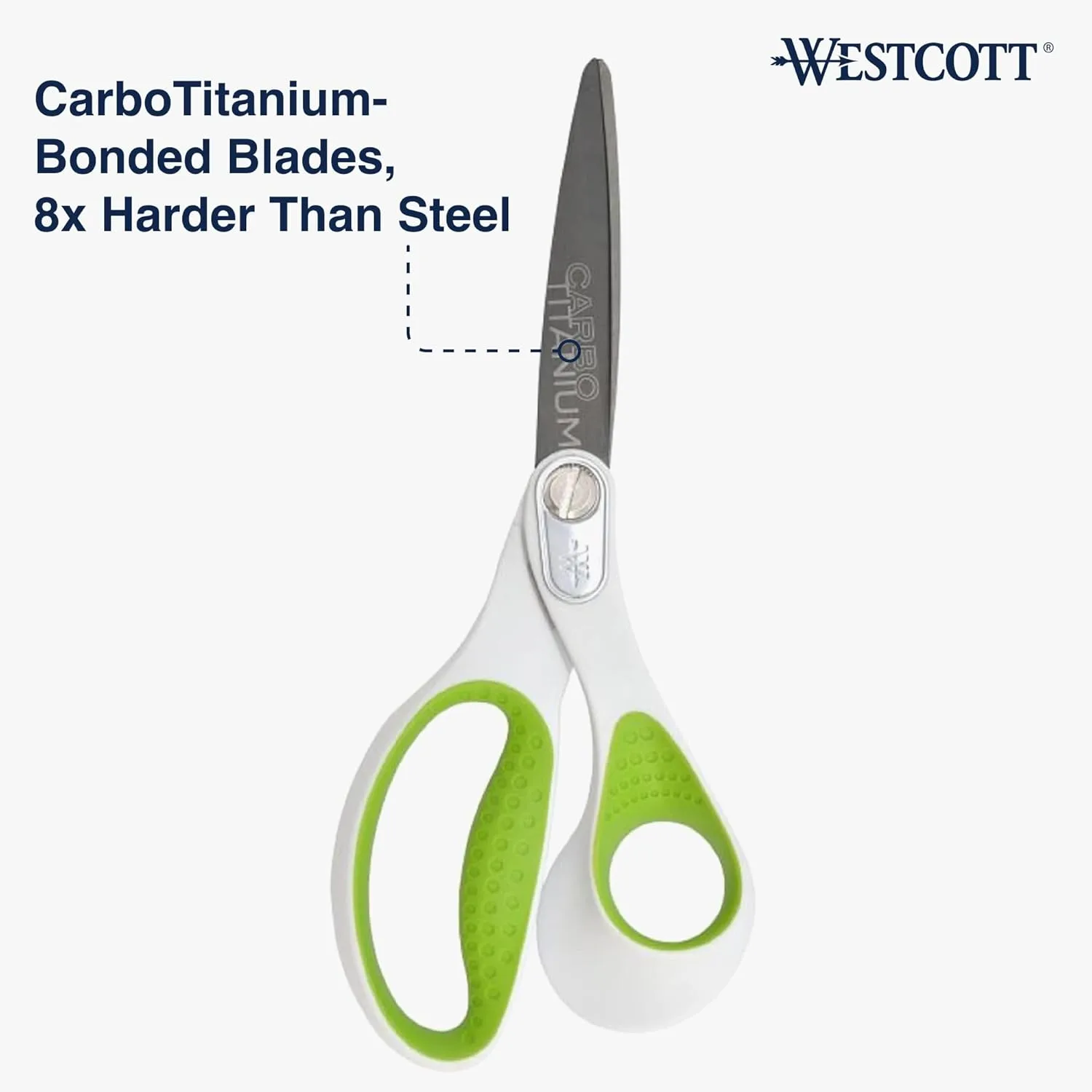 Westcott CarboTitanium 8-Inch Straight Scissors, Heavy-Duty Fabric & Craft Scissors