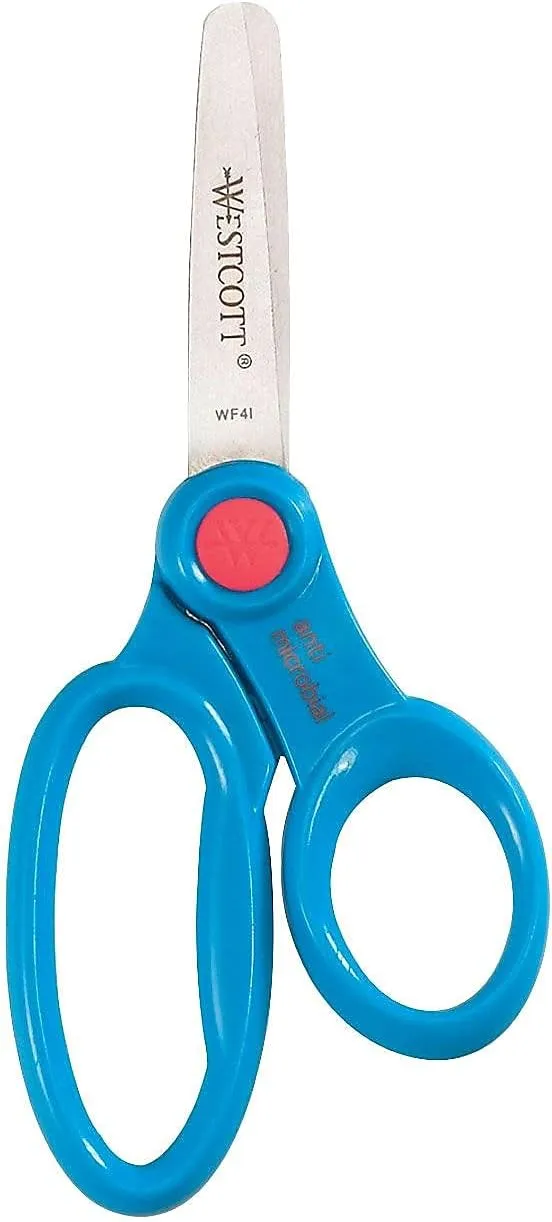 Westcott Anti-Microbial Kids Scissors, 5in, Blunt, Assorted Colors