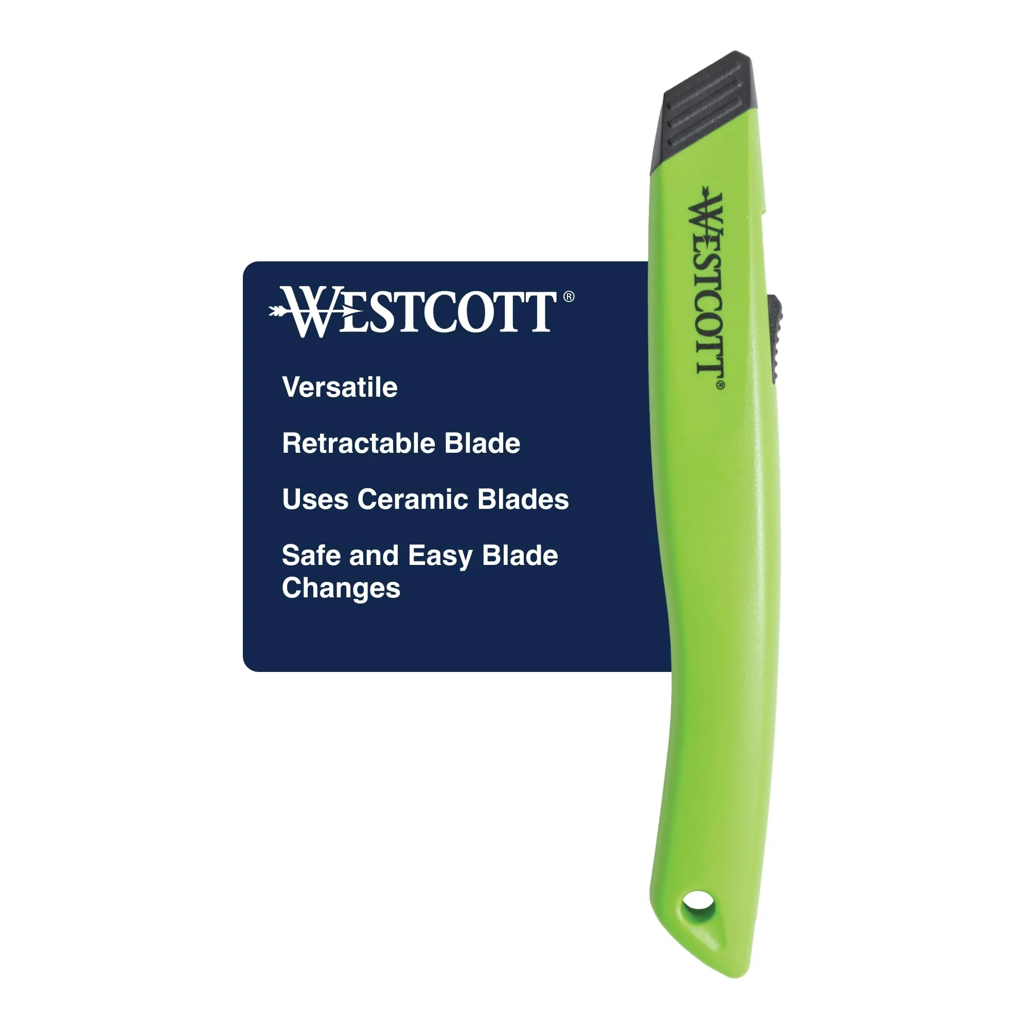 Westcott Box Cutter Safety Ceramic Utility Knife (16475) Green
