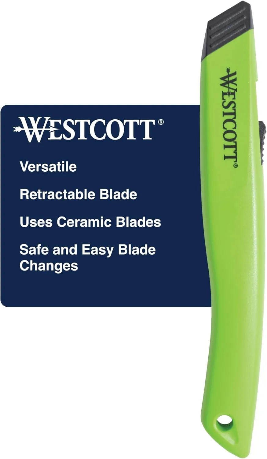 Westcott Box Cutter Safety Ceramic Utility Knife (16475) Green
