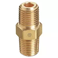 Western Enterprises B-4HP Pipe Thread Hex Nipples, 3000 PSIG, Brass, 1/4" NPT Male, 0.5 Length