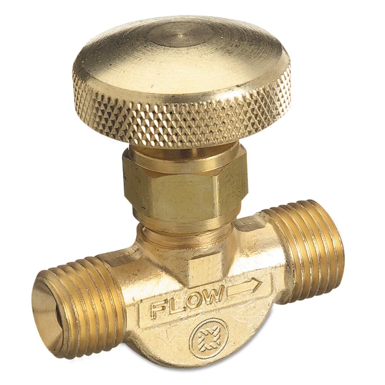 Western Enterprises 205 Non-Corrosive Gas Flow Valves, 200 PSIG, Brass, Oxygen, 9/16" - 18 RH(M), 0.5 Length, B-Size