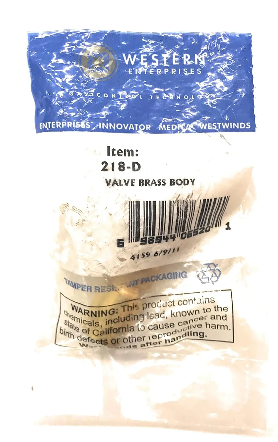Western Enterprises#218-D, NPT Valve, 1/4F X 1/4F 3000PSI