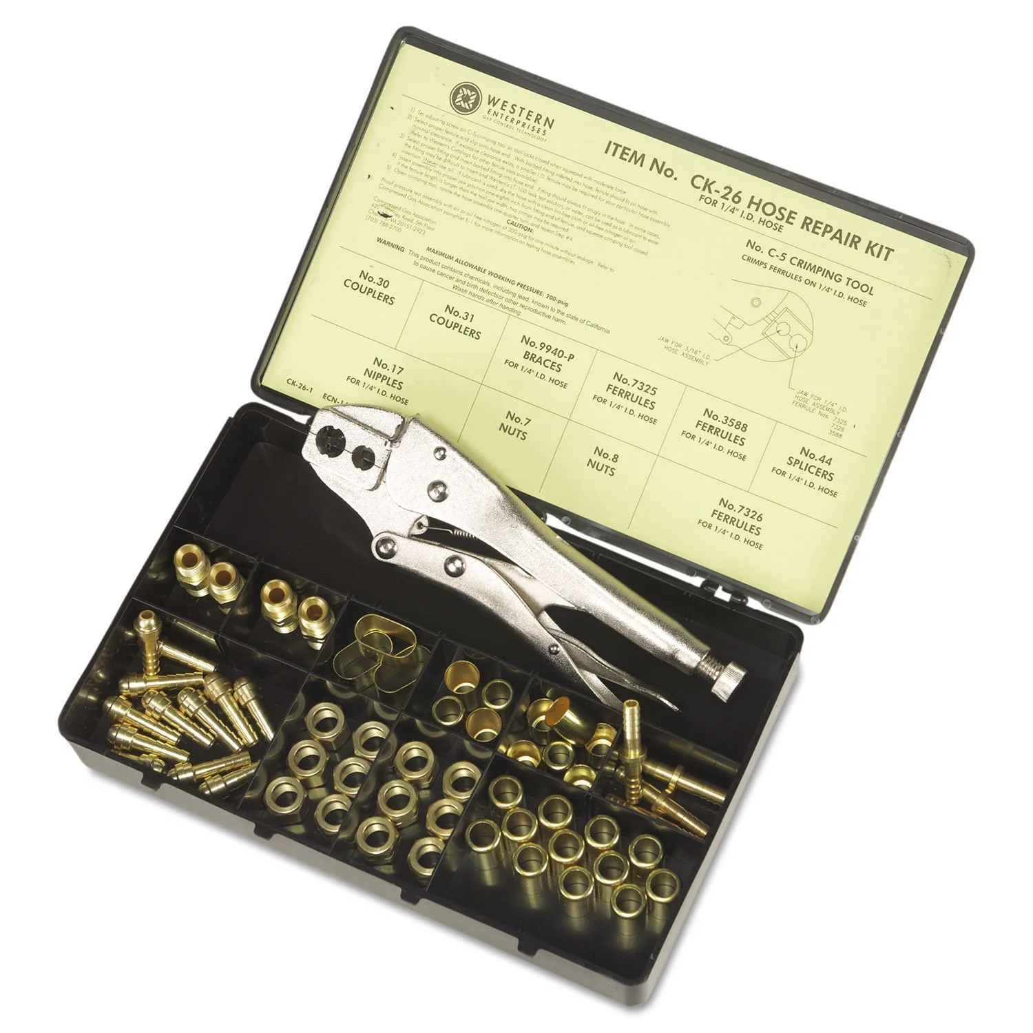 WESTERN ENTERPRISES, CK-26, B SIZE X 1/4" I.D. HOSEREPAIR KIT