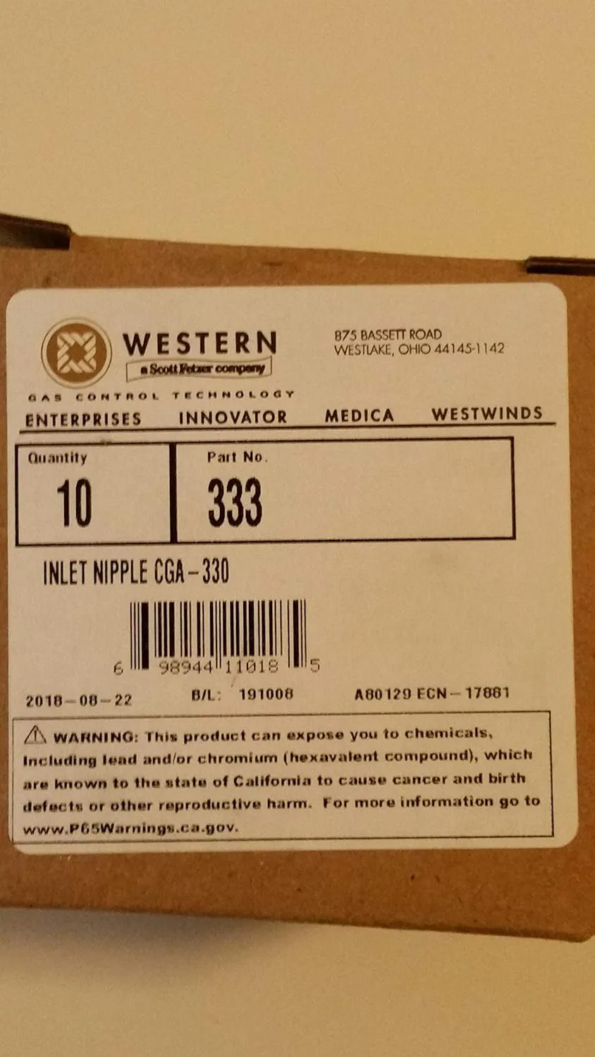 Western Enterprises#SS-333, SS CYL Inlet Nipple (SS-CO-3)