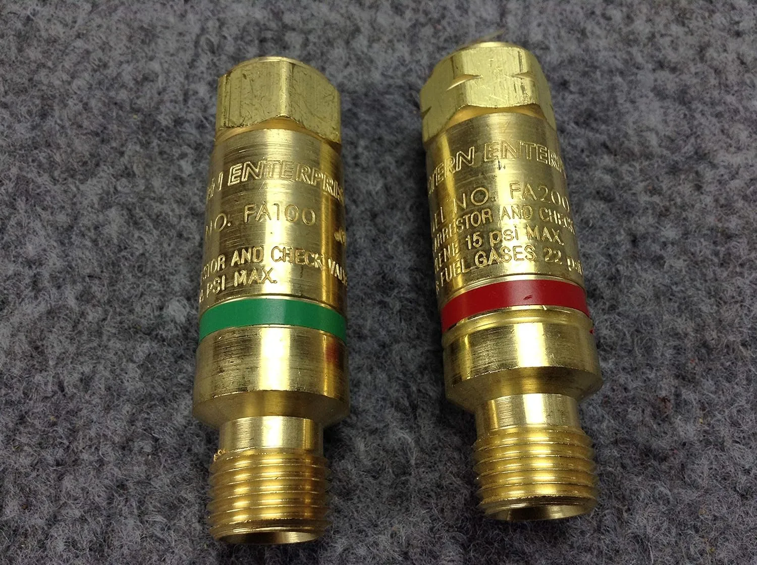 Western Enterprises FA-10 Flashback Arrestor Sets, Oxygen/Fuel Gas, Torch