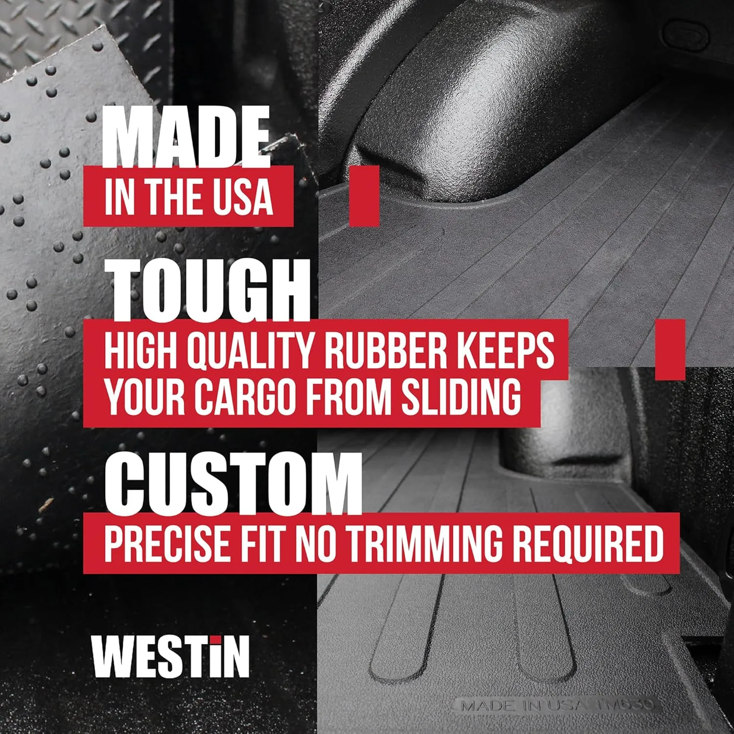 Westin 50-6125 Truck Bed Mat fits 1999-2016 F250 F350 6.75ft Bed Black Rubber 6.75' Bed