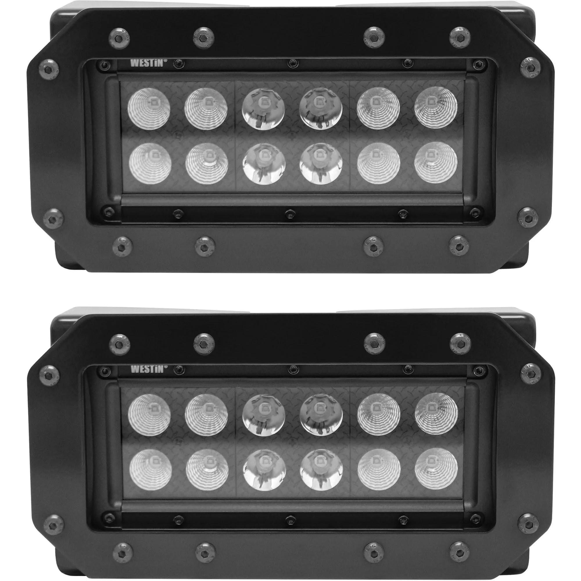 Westin 57-0025 HDX Flush Mount B-FORCE LED Light Kit Includes 6 inch LED Lights (set of 2) with wiring harness
