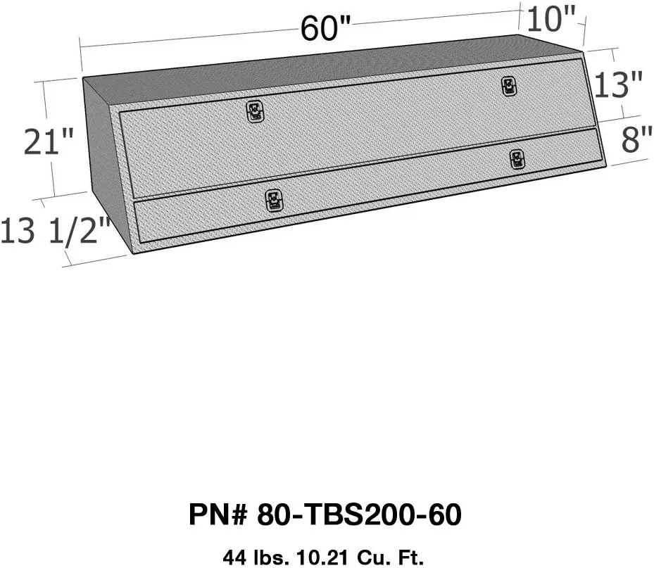 Westin Brute 80-TBS200-60 Pro Series 60" Contractor TopSider Polished Aluminum Tool Box with Doors