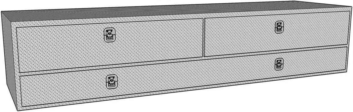 Brute 80-TB400-96D Pro Series 96" High Capacity Stake Bed Contractor Polished Aluminum Tool Box with Doors