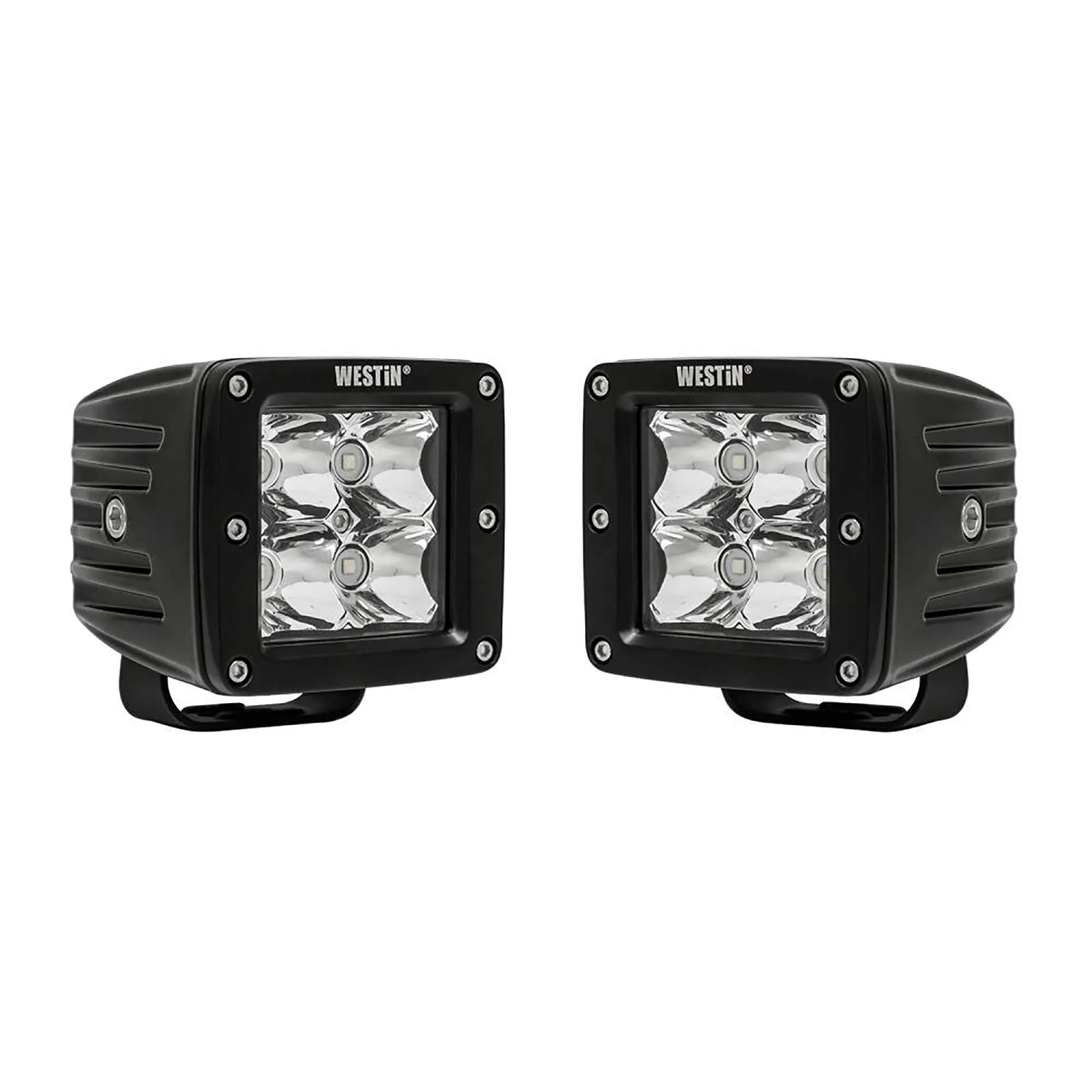 Westin 09-12200B-PR HyperQ LED Auxiliary Lights Flood Beam 3.2x3 in. 5W (Set of 2)