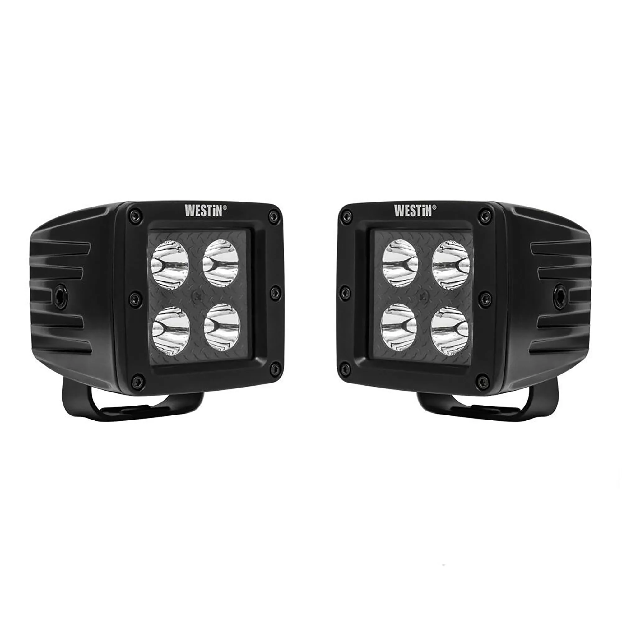 Westin 09-12205B-PR HyperQ B-FORCE LED Auxiliary Lights Flood Beam 3.2x3 in. 5W (Set of 2)