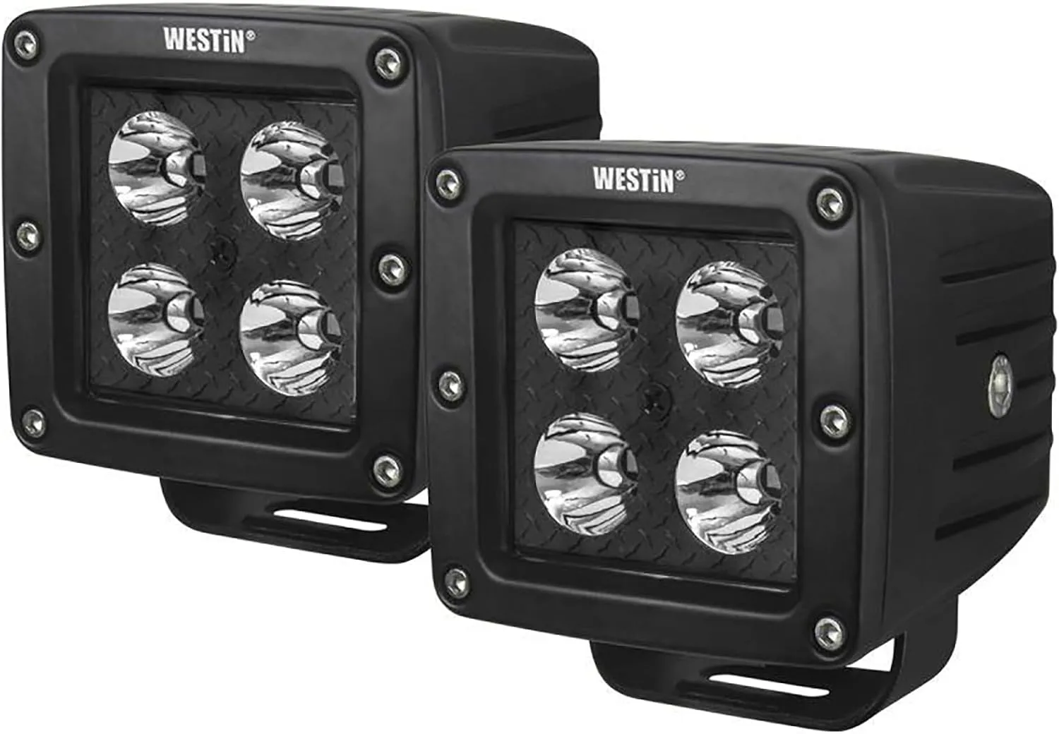Westin 09-12205B-PR HyperQ B-FORCE LED Auxiliary Lights Flood Beam 3.2x3 in. 5W (Set of 2)