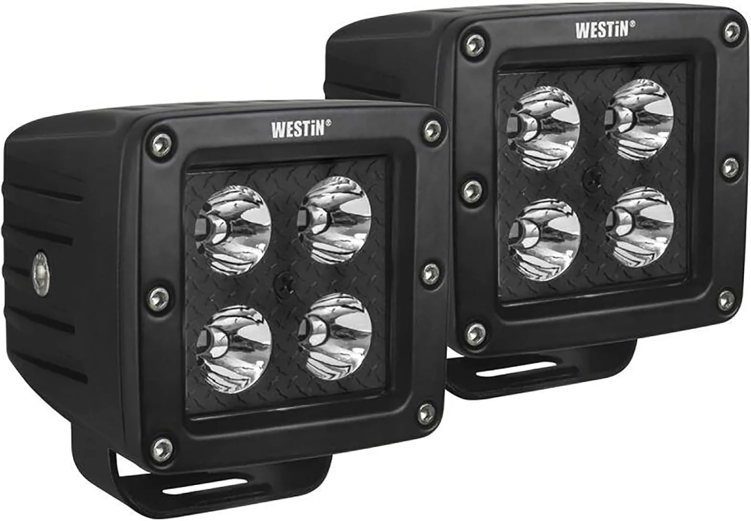 Westin 09-12205B-PR HyperQ B-FORCE LED Auxiliary Lights Flood Beam 3.2x3 in. 5W (Set of 2)