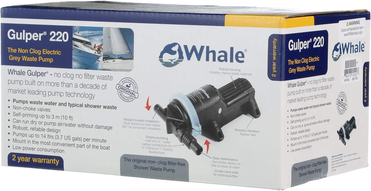 WHALE Gulper 220 Graywater Pump for Boats & RVs