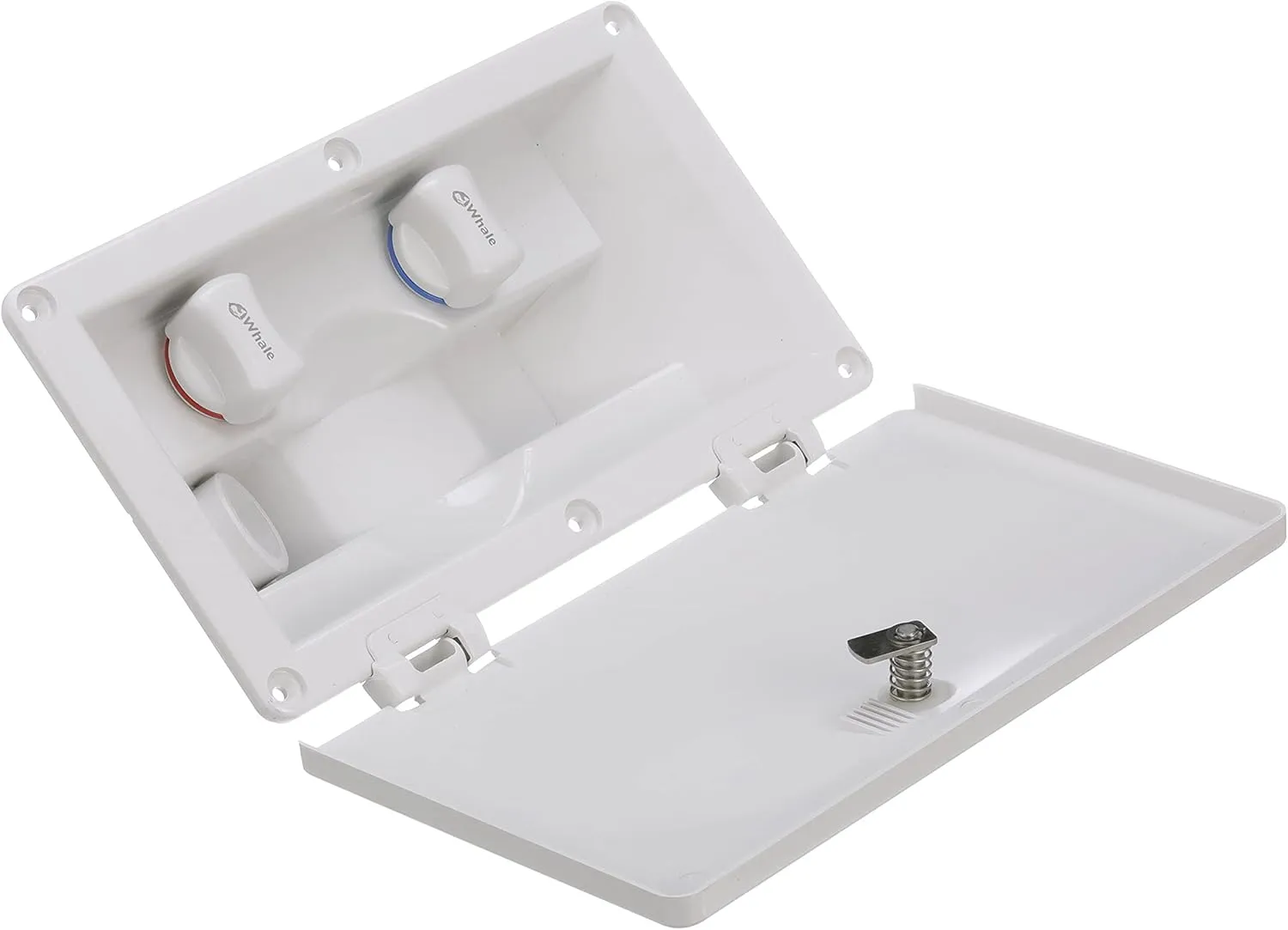 RT2658 Swim ‘n’ Rinse Transom Shower, Hot and Cold Water, Lockable Hinged Cover, White ABS Housing, 7-Foot Hose