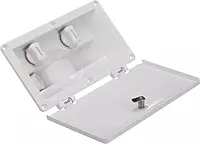 RT2658 Swim ‘n’ Rinse Transom Shower, Hot and Cold Water, Lockable Hinged Cover, White ABS Housing, 7-Foot Hose