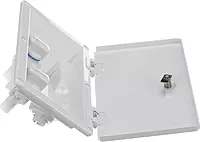 RT2658 Swim ‘n’ Rinse Transom Shower, Hot and Cold Water, Lockable Hinged Cover, White ABS Housing, 7-Foot Hose