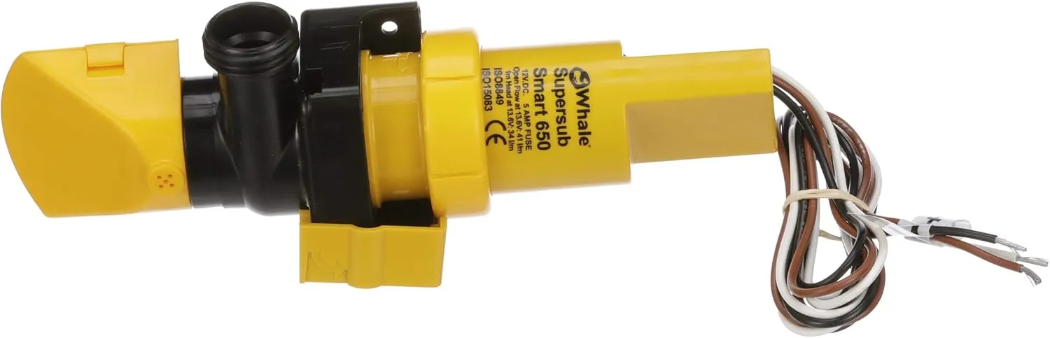 WHALE Supersub Smart Electric Bilge Pump 12V Low Profile Automatic - For Fresh or Salt Water Use