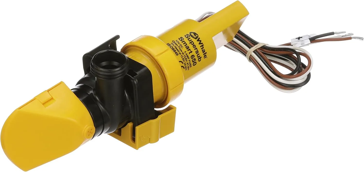 WHALE Supersub Smart Electric Bilge Pump 12V Low Profile Automatic - For Fresh or Salt Water Use