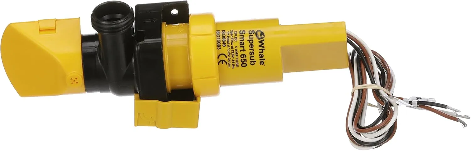 WHALE Supersub Smart Electric Bilge Pump 12V Low Profile Automatic - For Fresh or Salt Water Use