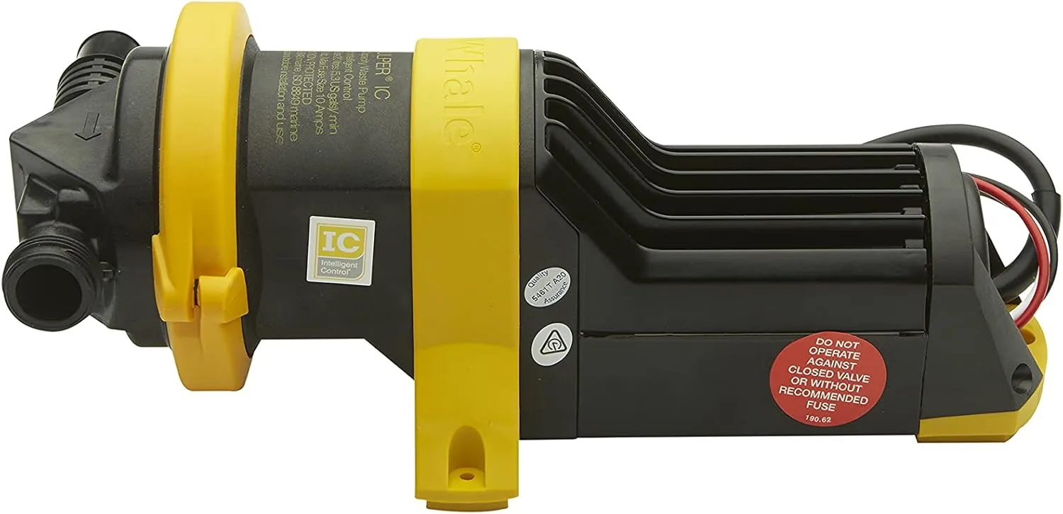 Whale WM8284, Gray IC Waste Pump, 12V, Automatic Waste Removal from 2 Drains, 5 Gal./Minute, Compact, Service-Free