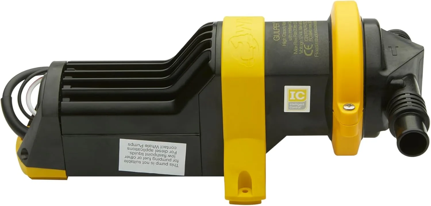 Whale WM8284, Gray IC Waste Pump, 12V, Automatic Waste Removal from 2 Drains, 5 Gal./Minute, Compact, Service-Free