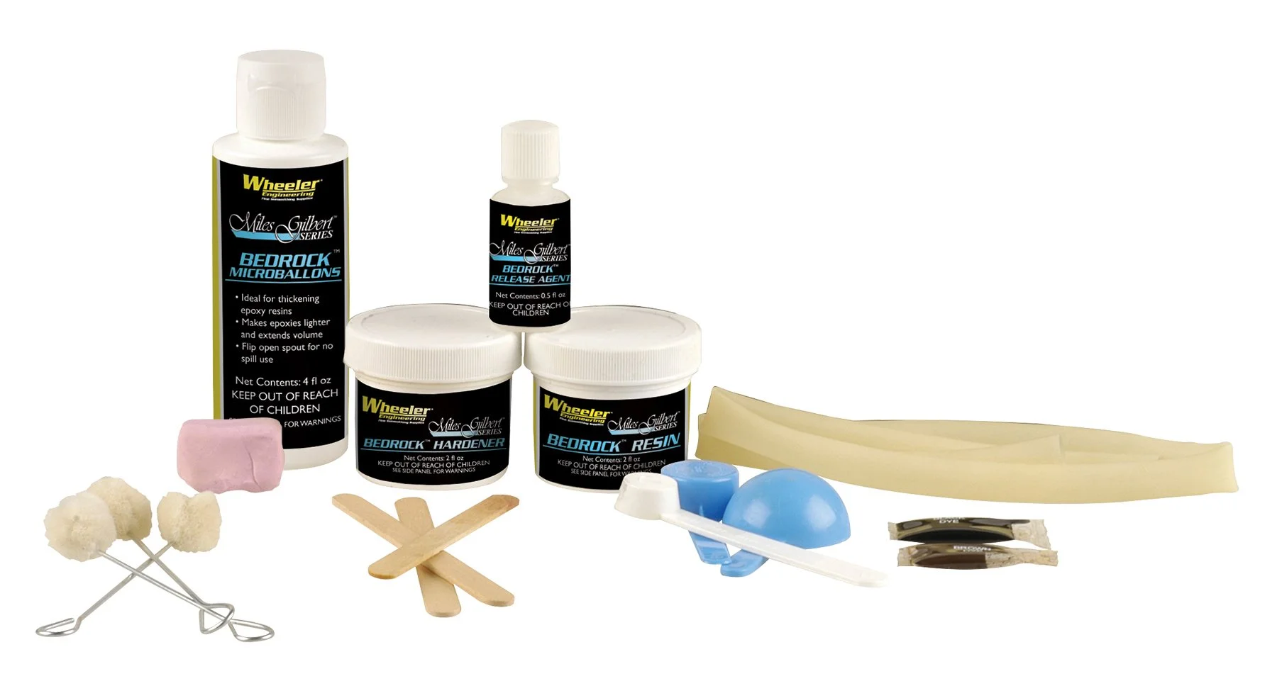 Wheeler Bedrock Glass Bedding Kit Resin, Hardener, Instructions for Improved Rifle Accuracy and Action Fit