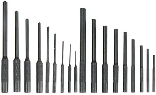 Wheeler Master Roll Pin Punch Set with Dual Sided Hammer, Roll Pin Punches and Starters, Storage Case for Gunsmithing, silver