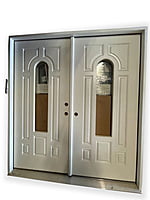 White Fiberglass Therma-Tru - Smooth Star 72"x80" Double Door - Model: S6117_C - Left Hand Inswing White Fiberglass Therma-Tru - Smooth Star 72"x80" Double Door - Model: S6117_C - Left Hand Inswing