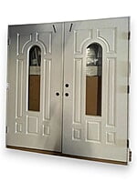 White Fiberglass Therma-Tru - Smooth Star 72"x80" Double Door - Model: S6117_C - Left Hand Inswing White Fiberglass Therma-Tru - Smooth Star 72"x80" Double Door - Model: S6117_C - Left Hand Inswing