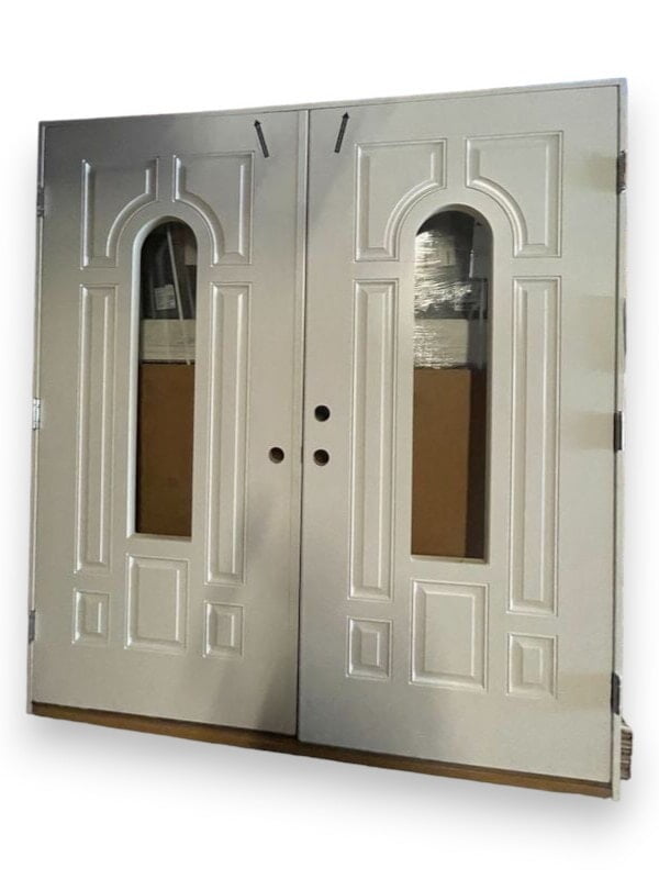 White Fiberglass Therma-Tru - Smooth Star 72"x80" Double Door - Model: S6117_C - Left Hand Inswing White Fiberglass Therma-Tru - Smooth Star 72"x80" Double Door - Model: S6117_C - Left Hand Inswing