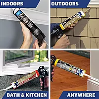 White Lightning WL30060 3006 Siliconized Acrylic Latex All Purpose Caulk, 10 oz Cartridge, White