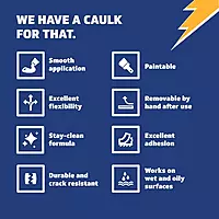 White Lightning WL30060 3006 Siliconized Acrylic Latex All Purpose Caulk, 10 oz Cartridge, White