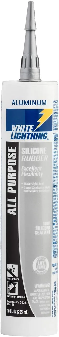 WHITE LIGHTNING Silicone Rubber All Purpose Sealant, 10 fl. oz.
