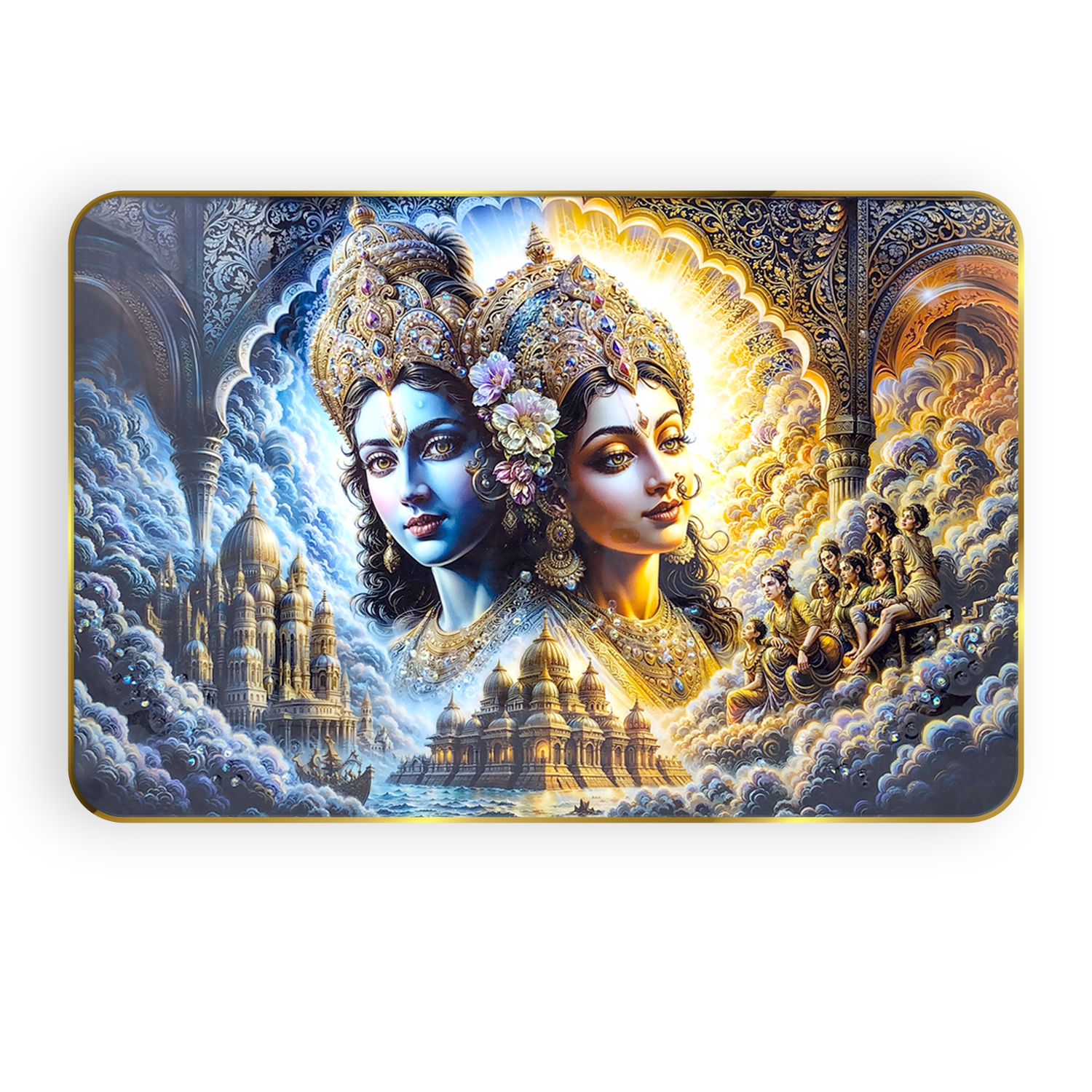 Radha Krishna Modern Art Wall Painting (12x12 inch)