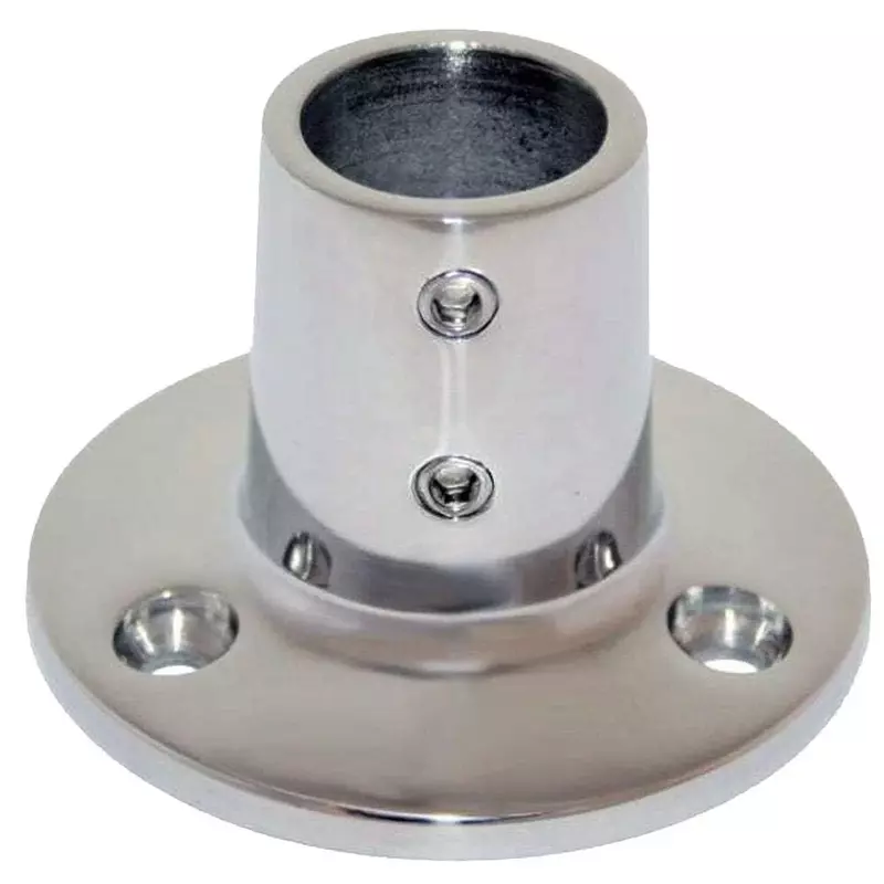 Whitecap 1" O.D. 90° Round Base SS Rail Fitting