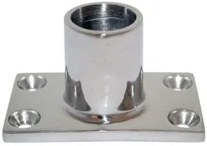 Whitecap 7/8" O.D. 90° Rectangle Base SS Rail Fitting