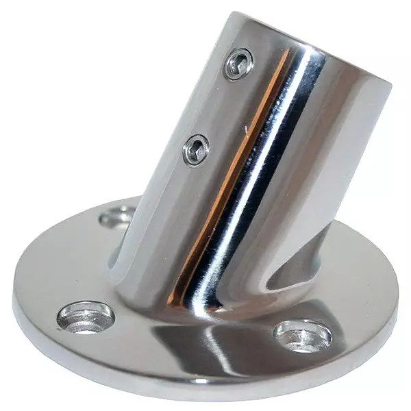 Whitecap 316 Stainless Steel 60° Round Base 1" Rail Fitting