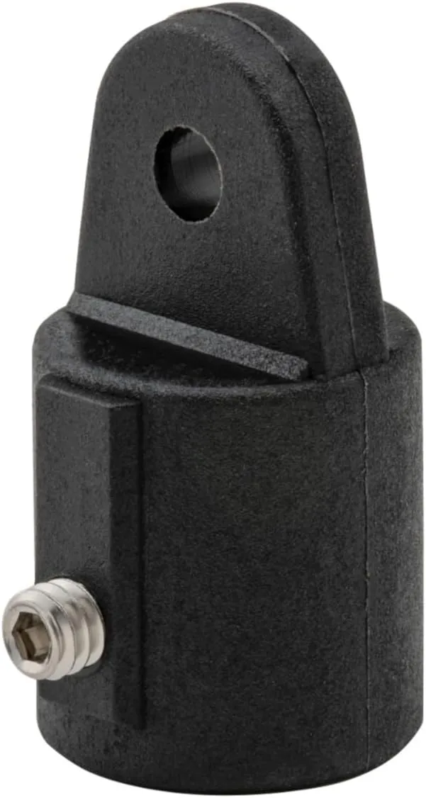 Whitecap 3416BP Nylon 3/4" Inside Eye Top Fitting with Set Screw - Black, Pair
