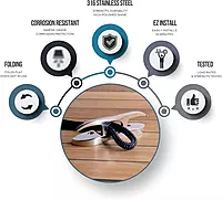 Whitecap 6" Folding Cleat - Stainless Steel