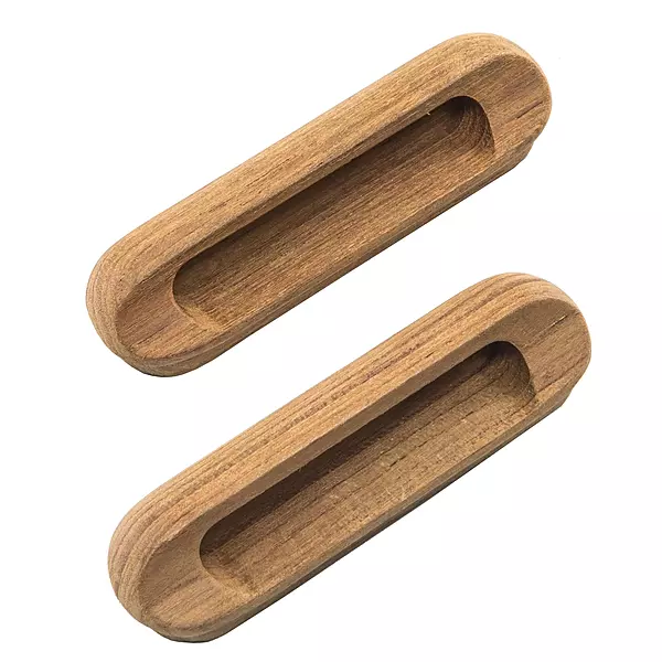 Whitecap 60124-A Teak Oblong Drawer Pull 4-1/16" - 2-Pack