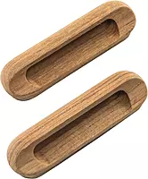 Whitecap 60124-A Teak Oblong Drawer Pull 4-1/16" - 2-Pack