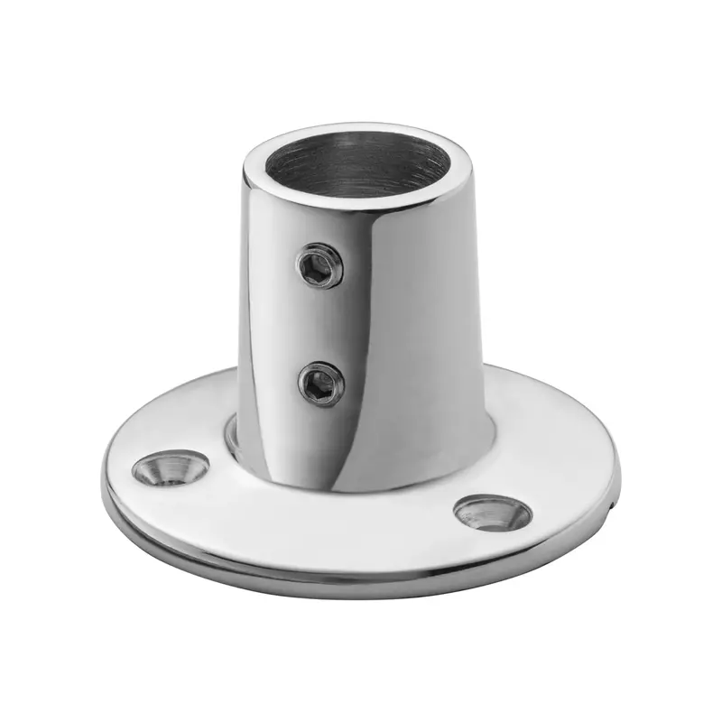 Whitecap 6039C 90° Round Base Rail Fitting with Set Screw - 7/8" Tube x 2-1/2" Dia., 316 SS