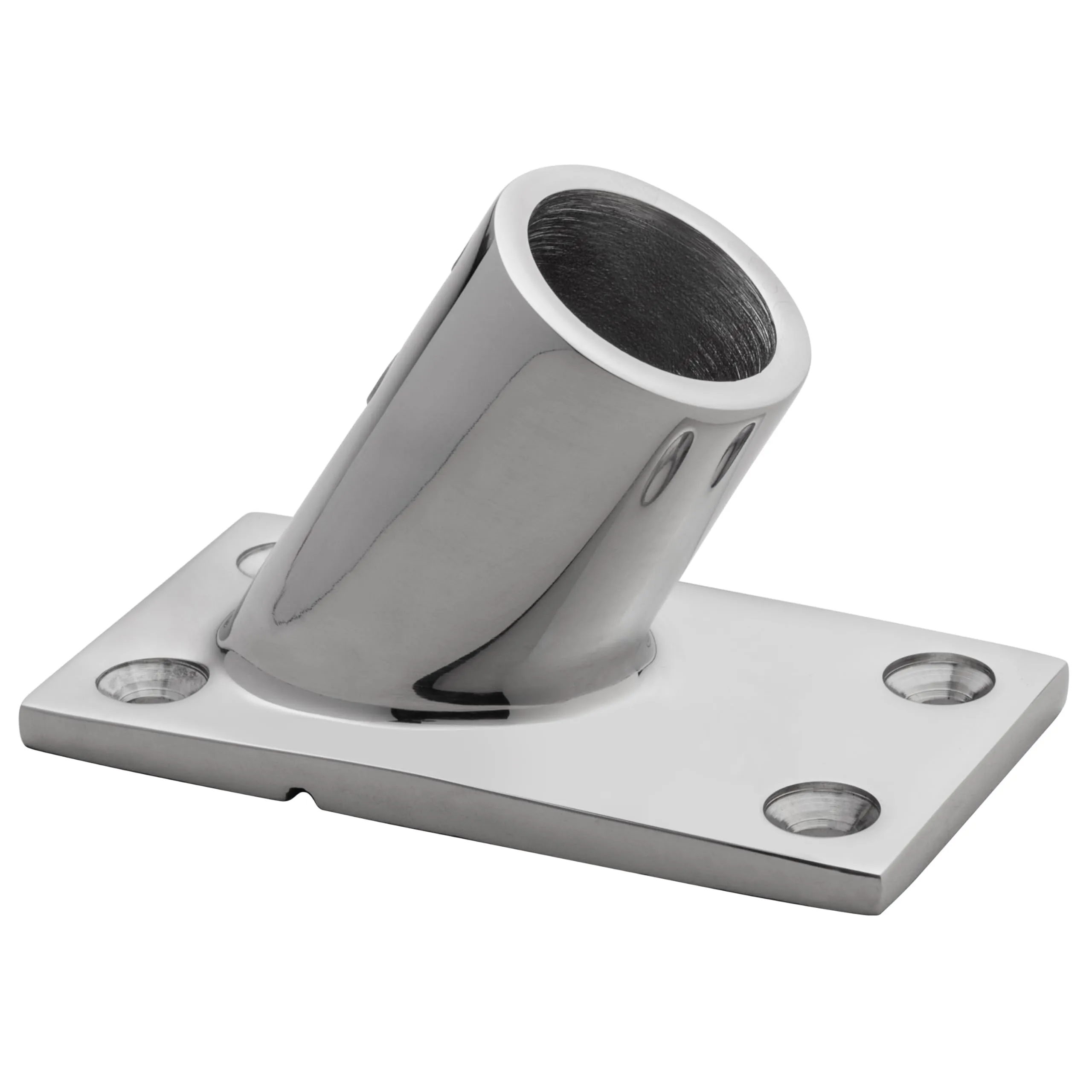Whitecap 6042C 7/8" O.D. 60° Rectangle Base SS Rail Fitting