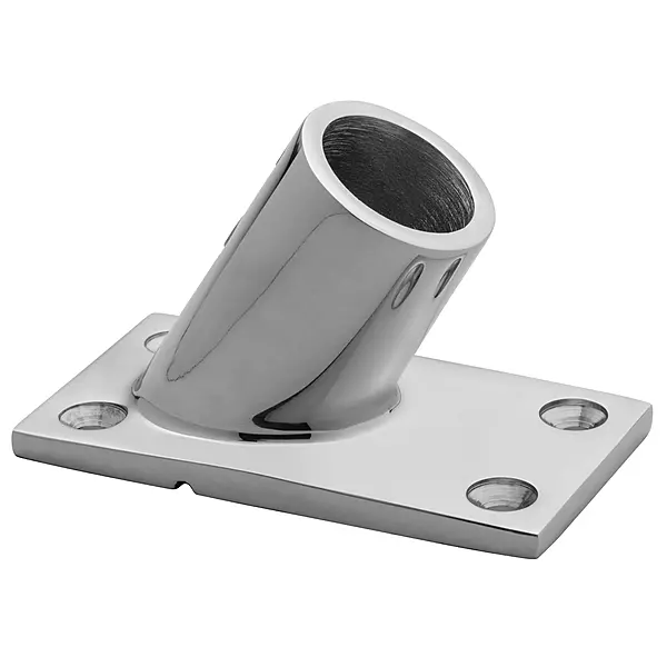 Whitecap 6042C 7/8" O.D. 60° Rectangle Base SS Rail Fitting